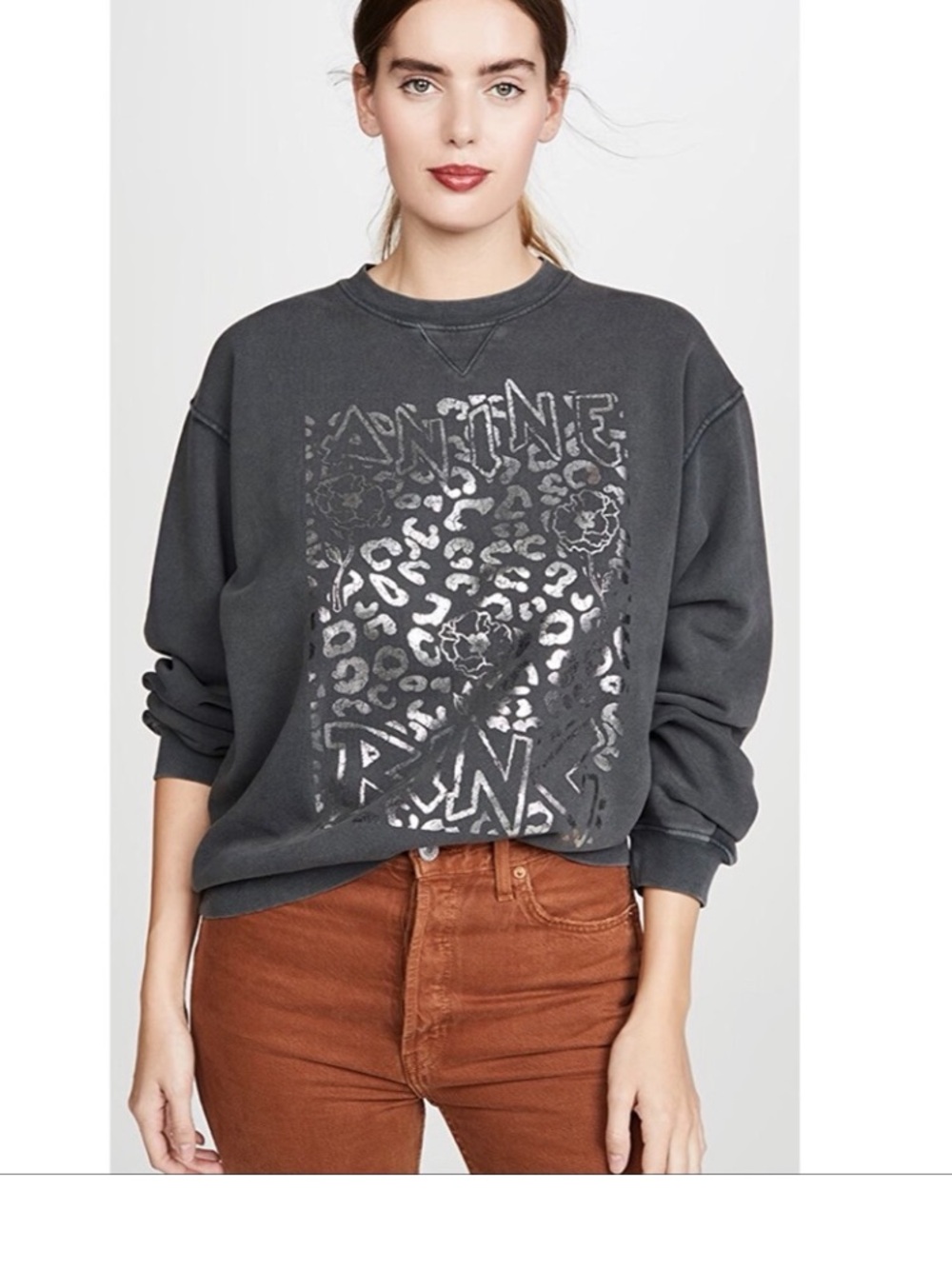 ANNIE BING RAMONA SWEATSHIRT FADED CHARCOAL GREY